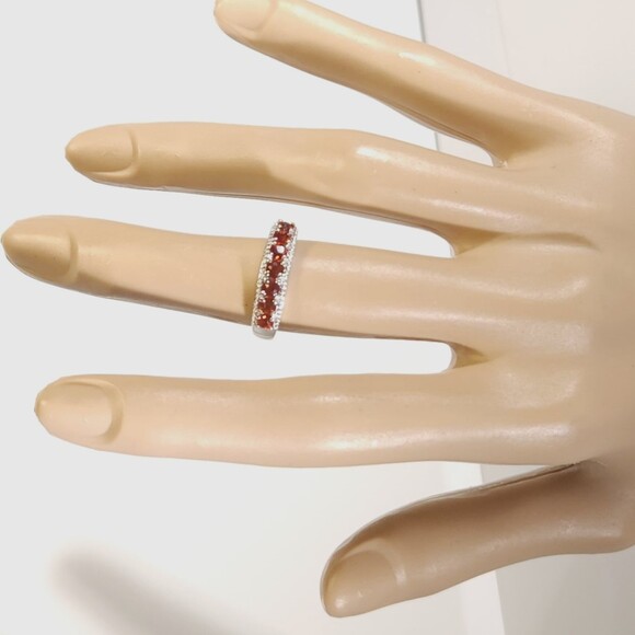 Fire Opal Band Ring Size 6 - Picture 11 of 13